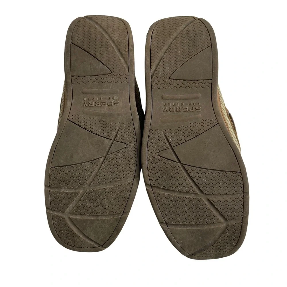 Sperry YB46122A Kids' Size 7 Dark Tan/Navy Leather‎ Lanyard Boat Shoes Church